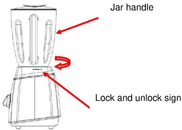 Jar handle Lock and unlock sign