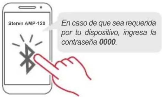 Steren AMP-120 En caso de que sea requerida por tu dispositivo, ingresa la contraseña 0000.