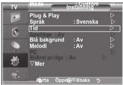 SAMSUNG LE32S86BC - Ställa in och visa aktuell tid - 1