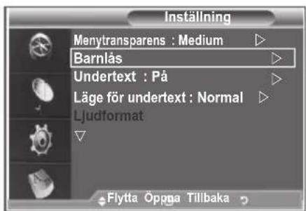 SAMSUNG LE32S86BC - Ställa in Barnlås - 1