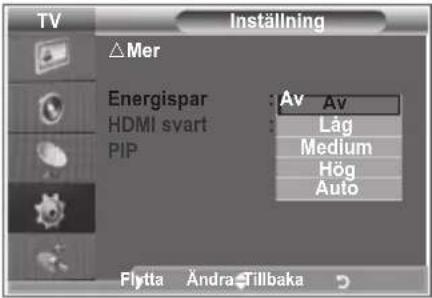 SAMSUNG LE32S86BC - Använda energisparfunktionen - 2