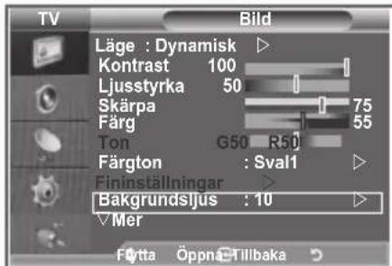 SAMSUNG LE32S86BC - Aktivera bakgrundsljus - 1