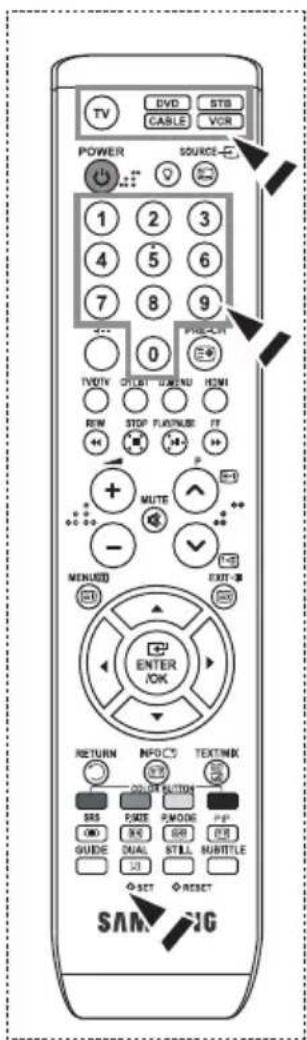 SAMSUNG LE32S86BC - Ställa in fjärrkontrollen - 1