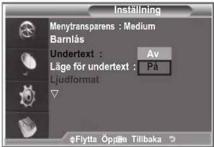 SAMSUNG LE32S86BC - Ställa in undertexter - 1