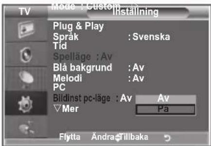 SAMSUNG LE32S86BC - Ställa in Bildinst. PC-läge - 2