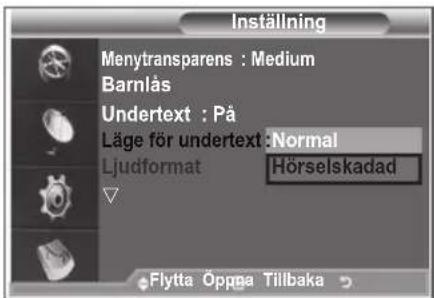 SAMSUNG LE32S86BC - Ställa in läge för undertexter - 1