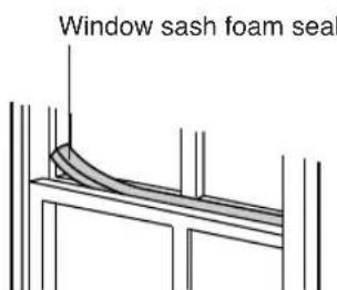 Window sash foam seal