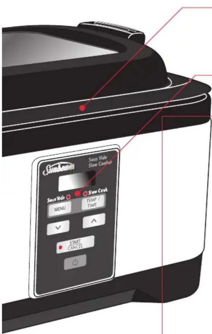 Sous Vide Slow Cooker Sous Vide Slow Cook MENU TEMP / TIME START CANCEL