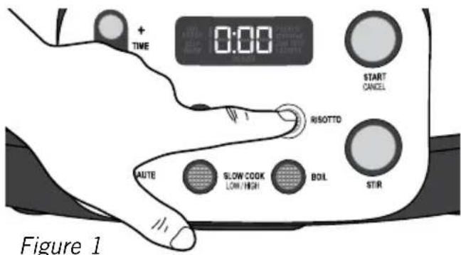 0:00 + TIME RISOTTO START CANCEL AUTE SLOW COOK LOW/High BOL ST/R Figure 1