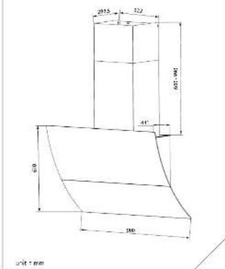 2015 322 2020 44° 60 200 unit ± mm