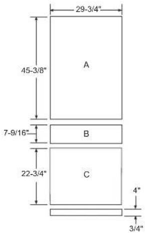 29-3/4" 45-3/8" 7-9/16" 22-3/4" A B C 4" 3/4"
