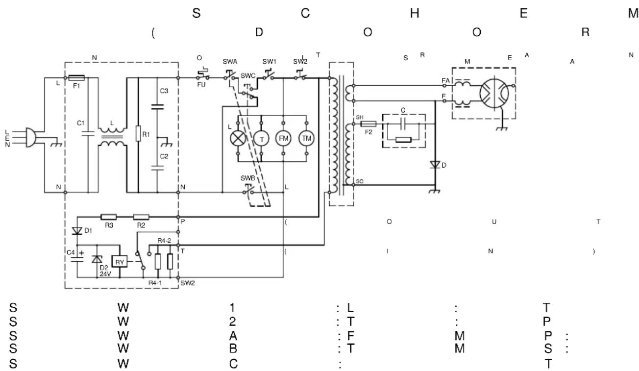 (S C H E M ( D O O R N L F1 SWA SW1 SW2 T S R M E A A N C3 FU SWC T L T FM TM SWB L D1 R3 R2 P ( O U T C4 + RY R4-2 T ( I N ) D2 24V R4-1 SW2 S W 1 : L : T P S W 2 : F M P : S W A B : T M S : S W C : T