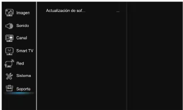 Imagen Sonido Canal Smart TV Red Sistema Soporte Actualización de sof... ...