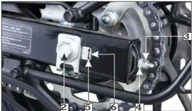 Labeled mechanical assembly diagram showing components numbered 1 to 6 with annotations like 'Close-up', 'Close-up', and directional arrows.
