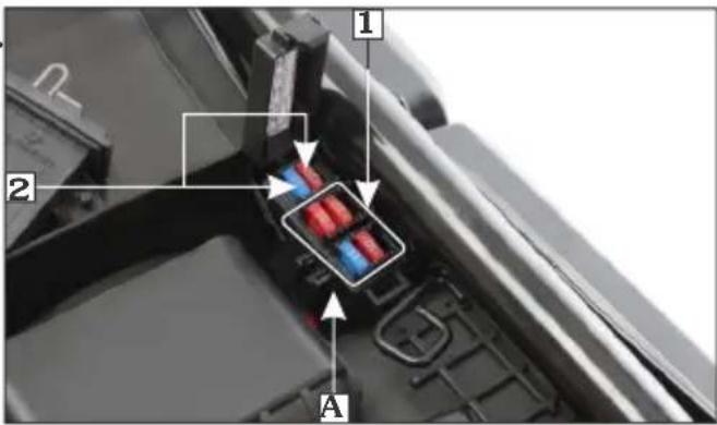 Diagram of a car electrical connector with labeled parts and directional arrows indicating assembly or status.