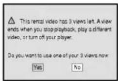 This rental video has 3 views left. A view ends when you stop playback, play a different video, or turn off your player. Do you want to use one of your 3 views now Yes No