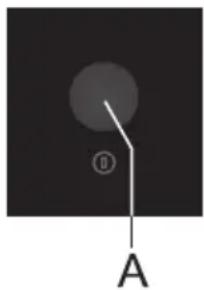 Simple diagram with a circle, a diagonal line, and label A. No text or symbols beyond labels.