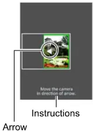 Move the camera in direction of arrow. Instructions Arrow