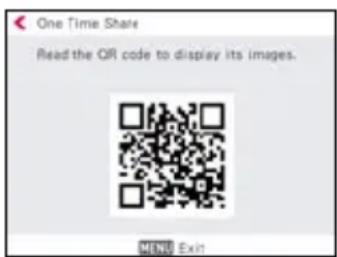 One Time Share Read the QR code to display its images. MENU Exit