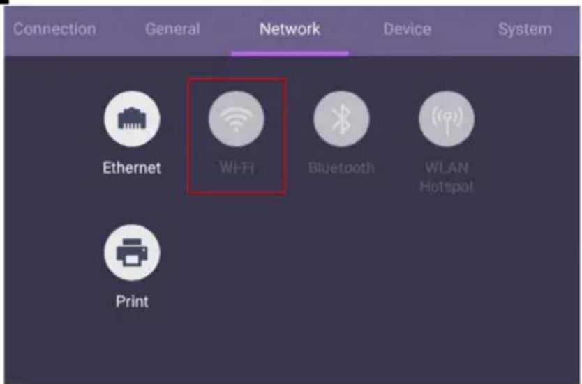 Connection General Network Device System Ethernet Wi-Fi Bluetooth WLAN Hotspot Print