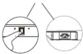 Diagram showing a hand inserting a device into a wall, with an inset close-up of the device's internal structure.