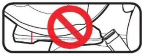 Diagram showing a red prohibition symbol over a vehicle, indicating no liability or violation.