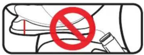 Safety warning symbol with red prohibition sign over a medical device outline