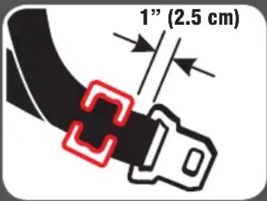 1" (2.5 cm)