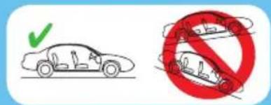 Illustration showing a car with a green checkmark and a red prohibition symbol, indicating no change or restriction.