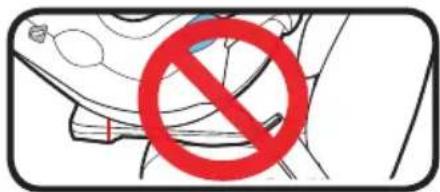 Diagram showing a red prohibition symbol over a vehicle interior, indicating no liability or violation.