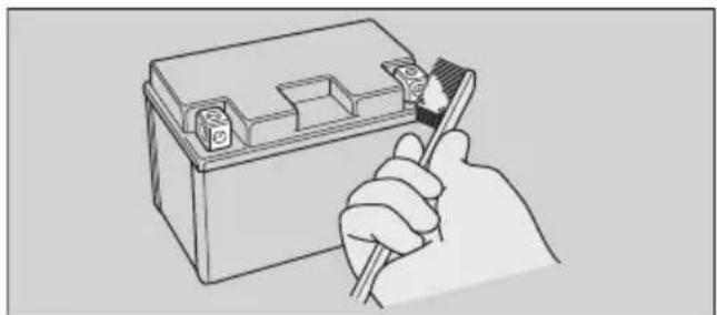 Honda Metropolitan NCW50 (2017) - Cleaning the Battery Terminals - 1