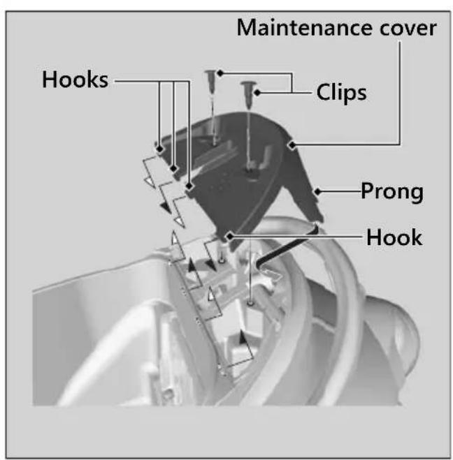 Maintenance cover Hooks Clips Prong Hook