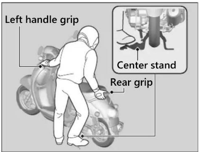 Left handle grip Center stand Rear grip