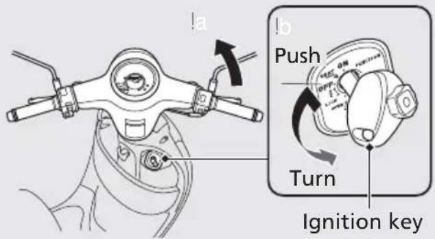 a b Push Turn Ignition key