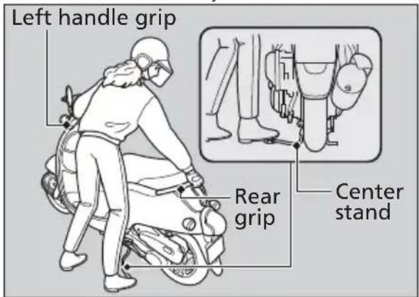 Left handle grip Rear grip Center stand