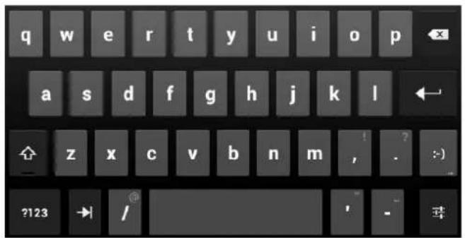 q w e r t y u i o p a s d f g h j k l ← z x c v b n m , . :) ?123 → / ' - 珔