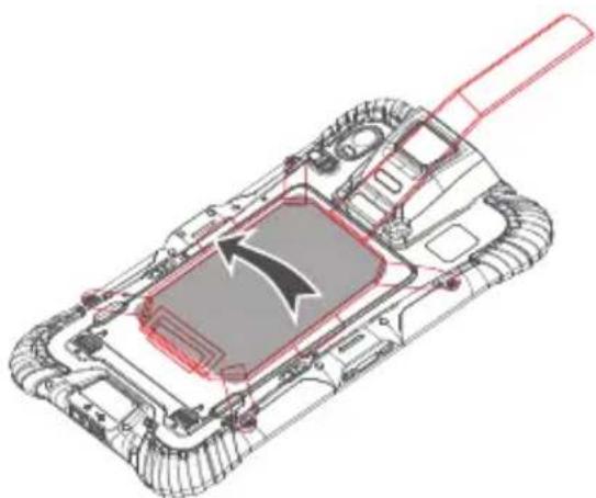 Technical line drawing of a tank internal structure with no visible text or symbols