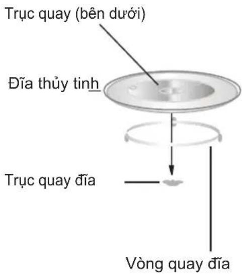Trục quay (bên dưới) Đĩa thủy tinh Trục quay đĩa Vòng quay đĩa