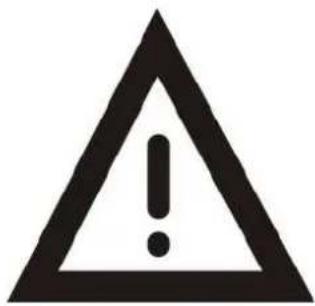 Warning symbol image with exclamation mark inside a black triangle