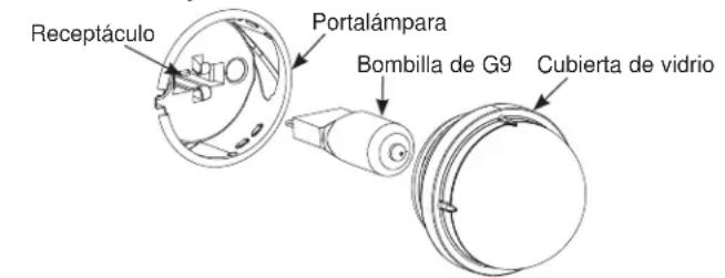 Receptáculo Portalámpara Bombilla de G9 Cubierta de vidrio