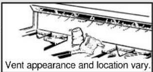 Vent appearance and location vary.