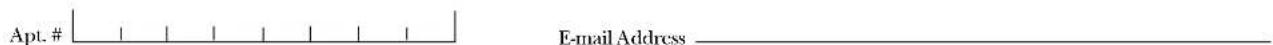 Apt. # E-mail Address ________________