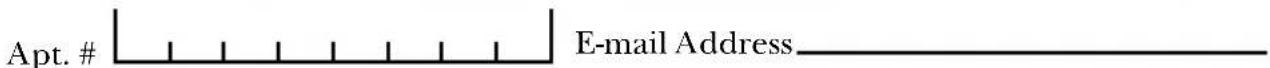 Apt. # E-mail Address_