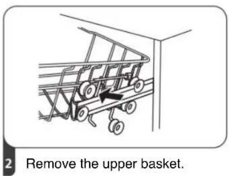 2 Remove the upper basket.