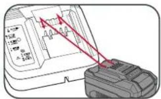 Diagram showing a device with labeled components and red arrows indicating measurement or alignment points.
