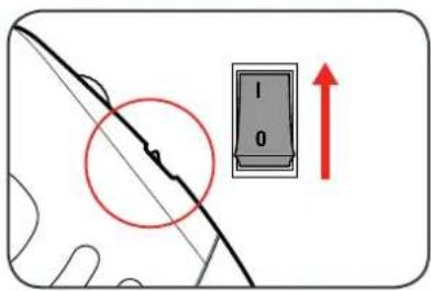 Diagram showing a device with labeled indicators and an upward arrow, likely indicating a process or signal flow.