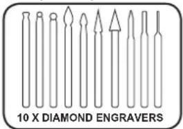 10 X DIAMOND ENGRAVERS