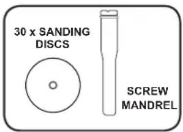 30 x SANDING DISCS SCREW MANDREL