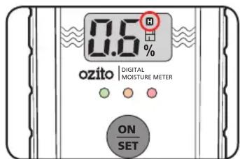 0.6 % OH DIGITAL MOISTURE METER ON SET