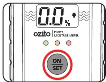0.0 % ozito | DIGITAL MOISTURE METER ON SET